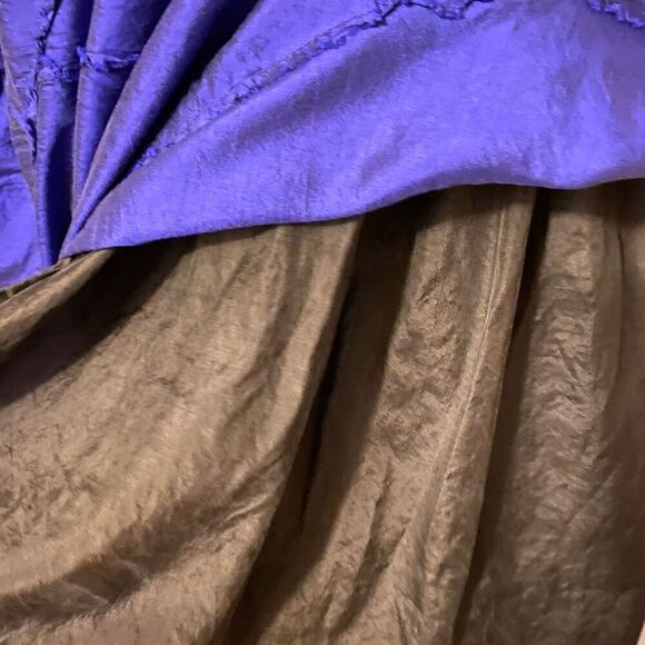 Silk Strapless Tiered Dress Purple/Eggplant Iridescent Size S/M - Picture 6 of 16